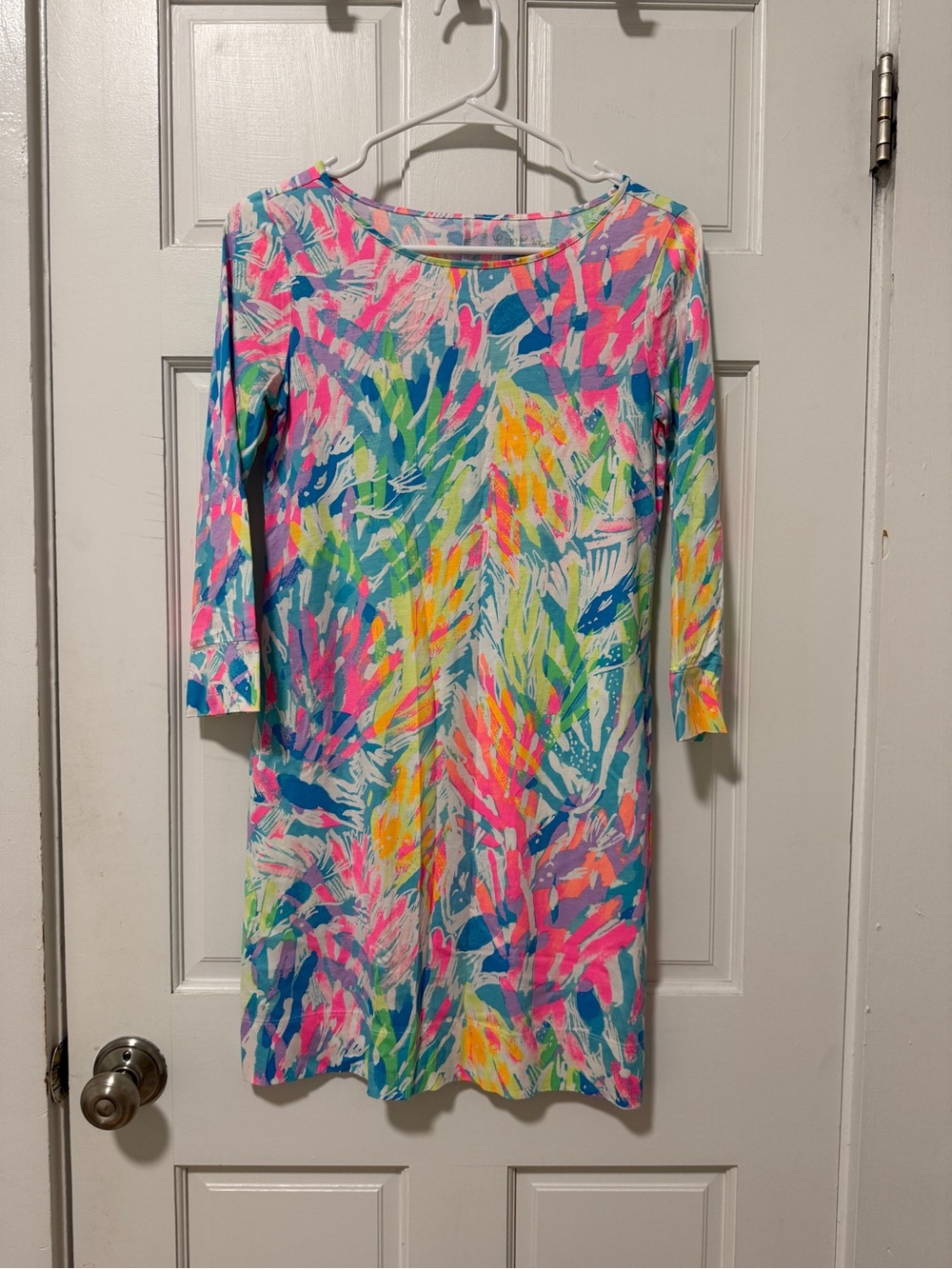 Lilly Pulitzer Multicolor Neon Leaf-Print Midi Dress